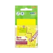 Etykiety samoprzylepne i bloki etykiet - Stickn Notes samoprzylepny 51x76mm przezroczysty 50K żółt - miniaturka - grafika 1