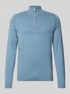 Swetry męskie - Bluza z kołnierzem o kroju regular fit z czystej bawełny - miniaturka - grafika 1