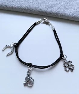 bransoletka sznurek charms doczepki KOŃ PODKOWA - Bransoletki - miniaturka - grafika 1