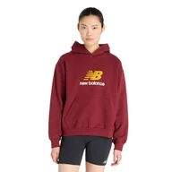 Bluzy sportowe damskie - Bluza damska New Balance WT51501MHB - bordowa - miniaturka - grafika 1
