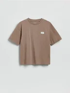 Koszulki dla chłopców - Reserved - Bawełniany t-shirt - brązowy - miniaturka - grafika 1