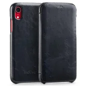 Etui i futerały do telefonów - moVear flipSide S - Skórzane etui do Apple iPhone Xr 6.1" | Pokrowiec slim case, Skóra naturalna vintage Czarny - miniaturka - grafika 1
