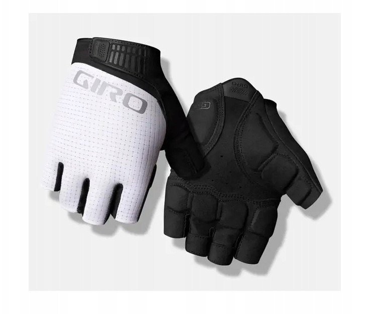 Rękawiczki męskie GIRO BRAVO II GEL krótki palec white roz. XL obwód dłoni 248-267 mm / dł. dłoni 200-210 mm NEW 2025