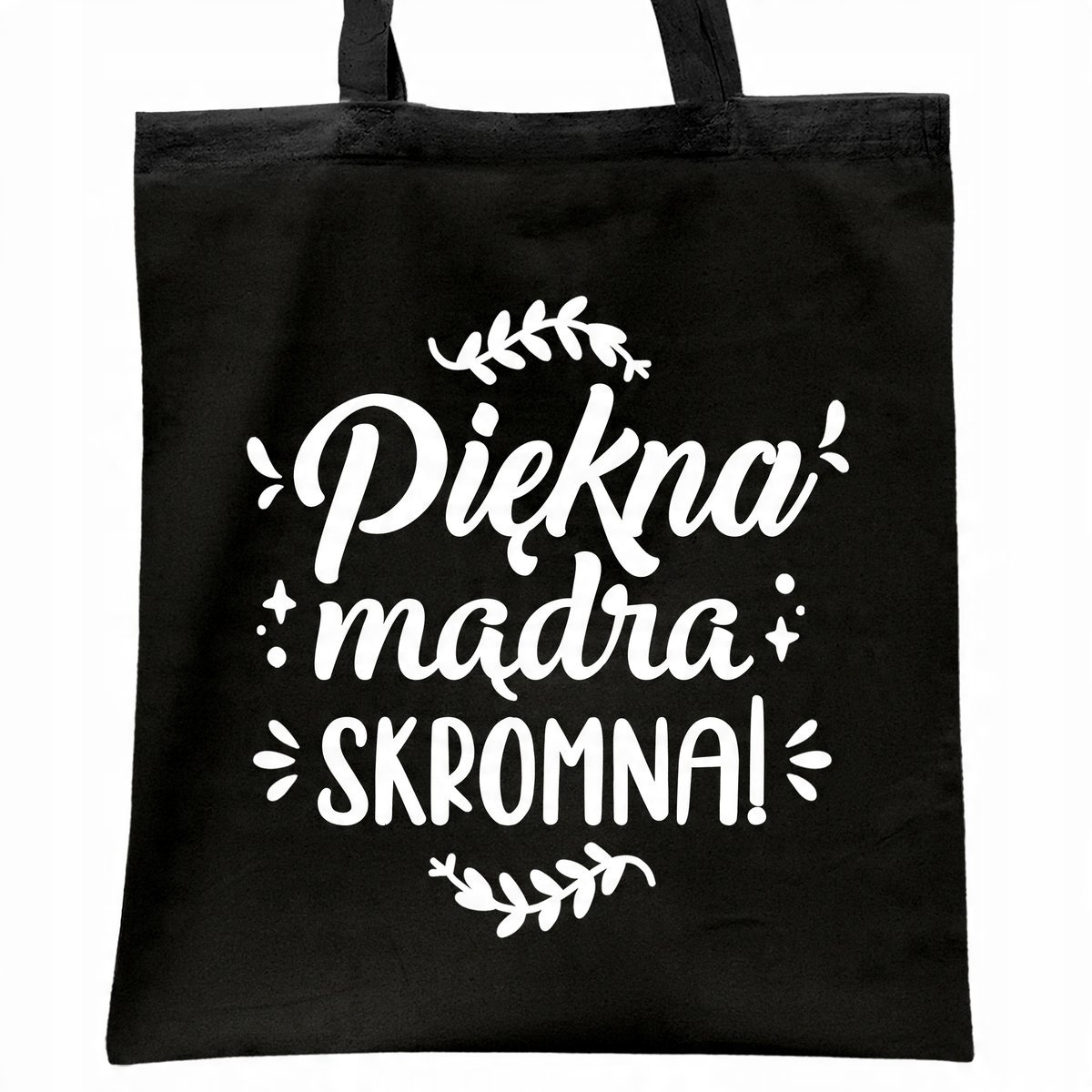Torba bawełniana czarna na zakupy Dzień Kobiet Dla Kobiety Prezent