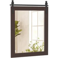 Lustra - Solidne Lustro Ścienne, 76,5 x 54 cm, Prostokątne Lustro Samoprzylepne z Drewna Sosnowego i Szkła o Wysokiej Rozdzielczości (Orzech) - miniaturka - grafika 1