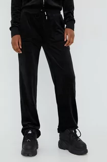 Spodnie damskie - Juicy Couture spodnie dresowe damskie kolor czarny gładkie - grafika 1
