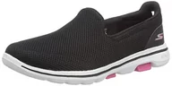 Sneakersy damskie - Skechers Go Walk 5 damskie sneakersy, Black Textile Hot Pink Trim, 39.5 EU - miniaturka - grafika 1