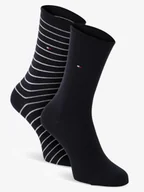 Skarpetki damskie - Tommy Hilfiger Skarpety pakowane po 2 szt. Kobiety Bawełna niebieski w paski, 35-38 - miniaturka - grafika 1