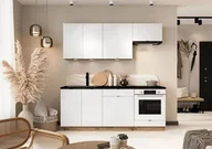 Szafki kuchenne - Zestaw mebli kuchennych GIANNA dł. 2m biała alaska/dąb artisan STOLKAR - miniaturka - grafika 1