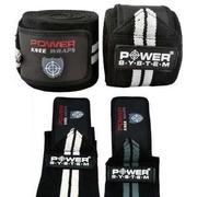 Gumy, taśmy, ekspandery - POWER SYSTEM Taśma - Knee Wraps - 200cm - Black / Red / White - Pozostały sprzęt siłowy i fitness - miniaturka - grafika 1