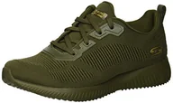 Trampki damskie - Skechers Damskie trampki Bobs Squad Tough Talk, Dzianina oliwkowa, 37 EU - miniaturka - grafika 1