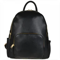 Plecaki - Borse in Pelle Pojemny czarny plecak damski ze skóry naturalnej - miniaturka - grafika 1