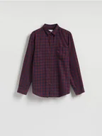 Koszule męskie - Reserved - Koszula regular fit w kratę - bordowy - miniaturka - grafika 1