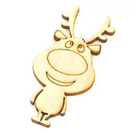 Ozdoby bożonarodzeniowe - Drewniana dekoracja świąteczna uśmiechnięty RENIFER - miniaturka - grafika 1