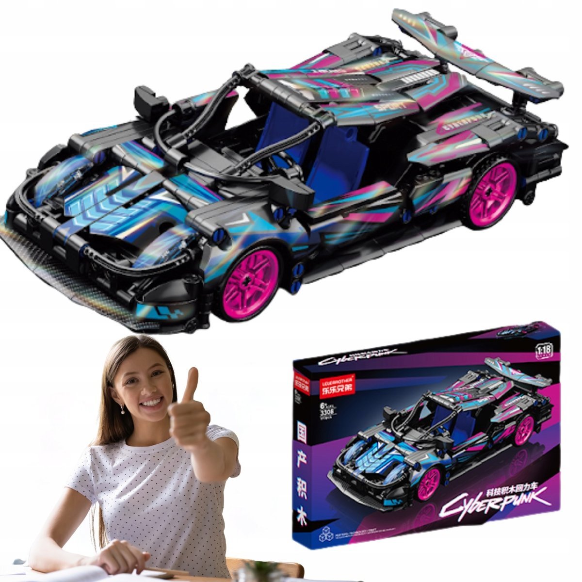 Klocki konstrukcyjne sportowe auto futurystyczne supercar 513 elementów