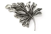 Broszki - Duża Broszka Jesienna Srebrny Liść - miniaturka - grafika 1