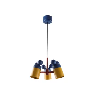 Niebieska lampa wisząca z metalowym kloszem Mouse II – GTV - Lampy sufitowe - miniaturka - grafika 1