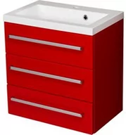 Szafki łazienkowe - Szafka łazienkowa czerwona 60cm FOKUS z umywalką - miniaturka - grafika 1