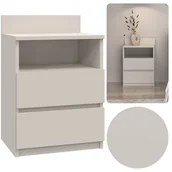 Komody - Szafka nocna Stolik Komoda 2 szuflady półka Malwa M1 Kaszmir beż nowoczesna - miniaturka - grafika 1