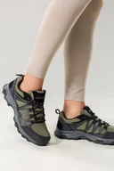 Buty trekkingowe damskie - Zielone buty trekkingowe damskie buty sportowe softshell na bieżnikowanej podeszwie sznurowane czarne wstawki Carla 8452 - miniaturka - grafika 1