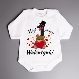 Moje pierwsze walentynki - miś - body dziecięce - Body - miniaturka - grafika 1