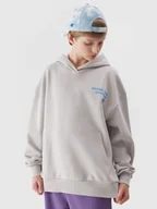 Bluzy dla chłopców - 4F Bluza dresowa nierozpinana z kapturem chłopięca - szara 122 (6-7 lat) - miniaturka - grafika 1