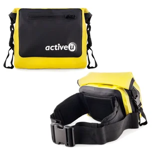 Wodoodporna sakwa biodrowa Activeu, turystyczna, rolowane zapięcie, żółta - Nerki - miniaturka - grafika 1