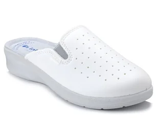 Klapki damskie białe medyczne sanitarne Inblu 50-34 skórzana wkładka-37 - Klapki i japonki damskie Klapki damskie białe medyczne sanitarne Inblu 50-34 skórzana wkładka-37 - Klapki i japonki damskie - miniaturka - grafika 1
