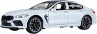 Zabawki zdalnie sterowane - BMW M8 MH8 800 METALOWY MODEL SAMOCHODU 1:24 DŹWIĘK ŚWIATŁO PREZENT BIAŁY - miniaturka - grafika 1