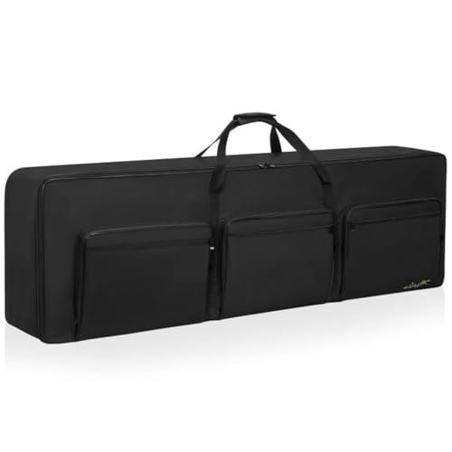 LASUK Klawiatura klawiszowa, przenośna klawiatura fortepian wodoodporna 600D Oxford, Czarny, Large 88key-58