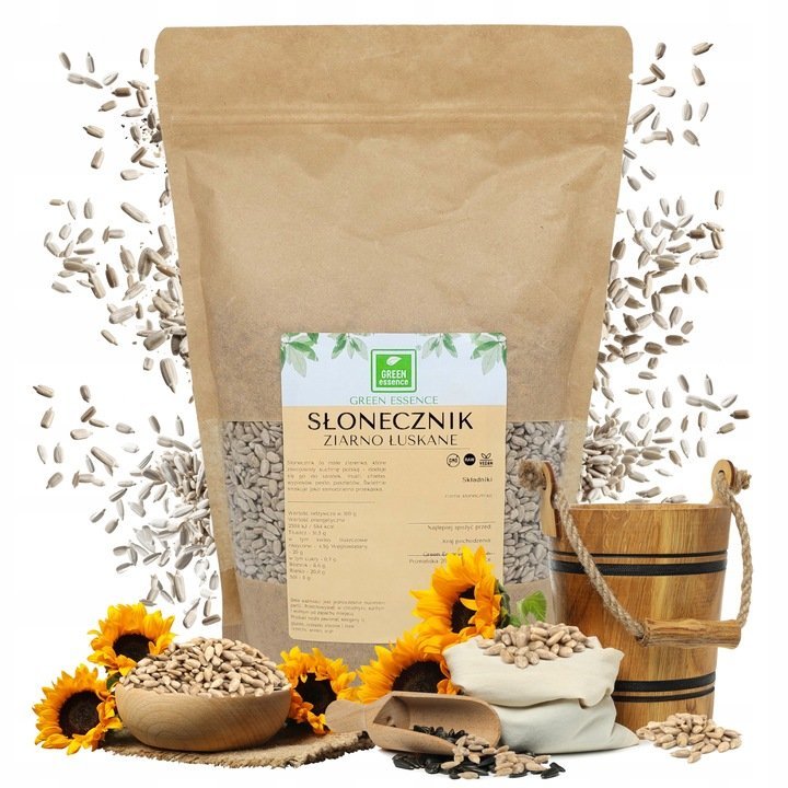 Słonecznik łuskany 1kg naturalne pestki