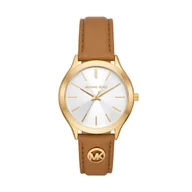 Zegarki damskie - Zegarek Michael Kors Slim Runway MK7465 Złoty - miniaturka - grafika 1
