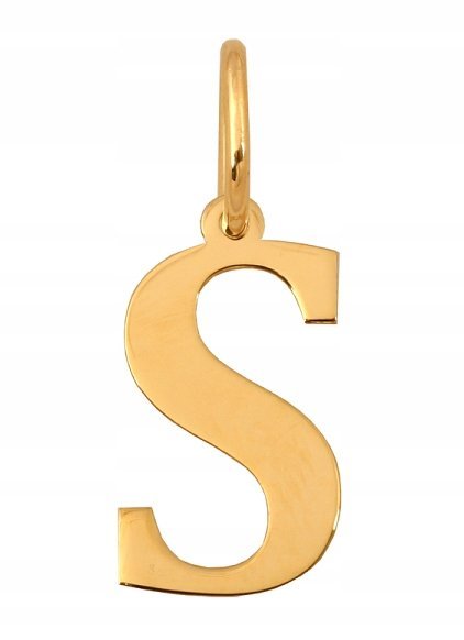 ZŁOTA Zawieszka Literka Drukowana Mini S 585 0.2 g Rodium