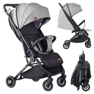 Wózek spacerowy Tulano Milan 35 z moskitierą, kompaktowy, 5,5 kg, składany, z pokrowcem na nogi,szary - Wózki dziecięce - miniaturka - grafika 1