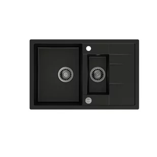 QUADRON Zlewozmywak MORGAN 156 czarny mat/stal HB8224U7-BS HB8224U7-BS - Zlewozmywaki - miniaturka - grafika 1