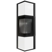 Piece wolnostojące - Piec wolnostojący koza Tora M 8 kW Ø 150, z domykaniem, czarny termotec ,lacobel biały - miniaturka - grafika 1
