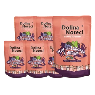 Dolina Noteci Superfood cielęcina z homarem i krewetkami saszetka 10x85g 42322-uniw - Mokra karma dla kotów - miniaturka - grafika 1