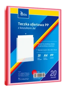 Teczka ofertowa A4 PP + 20 koszulek czerwona - Tetis - Teczki i skoroszyty - miniaturka - grafika 1