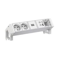 Listwy zasilające - BACHMANN DESK2 ALU WHITE 2xUTE 1xCM 1xUSB A/C 22W 0,2m GST18 - miniaturka - grafika 1