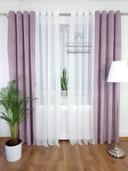 Zasłony - Zasłona welurowa - liliowa, zasłona na przelotkach pastelowa - miniaturka - grafika 1