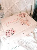 Pamiątka Chrztu Świętego - KUFEREK WSPOMNIEN KRÓLICZEK z imieniem, prezent na roczek, chrzest, urodziny - miniaturka - grafika 1