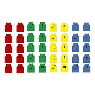 Kurtki i płaszcze dla chłopców - Softee Equipment Unisex_Baby Set 5 miękkie śliniaki numerowane 6 do 10 kamizelka, czerwona, jeden rozmiar - grafika 1