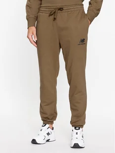 New Balance Spodnie dresowe Essentials Stacked Logo French Terry Sweatpant MP31539 Brązowy Regular Fit - Spodnie sportowe męskie - miniaturka - grafika 1
