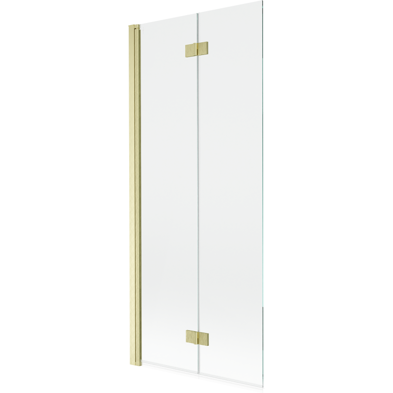Mexen Mist parawan nawannowy 2-skrzydłowy lewy 80 x 150 cm, transparent, złoty szczotkowany - 8A9-080-002-55-00-L