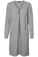 Swetry damskie - VERO MODA Damski kardigan VMDOFFY LS Long Open Cardigan GA Curve, jasnoszary melanżowy, XL - miniaturka - grafika 1