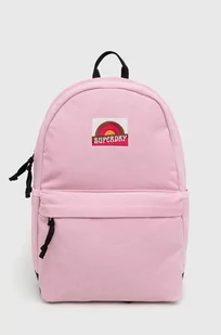 Superdry plecak damski kolor różowy duży z aplikacją - Plecaki - miniaturka - grafika 1