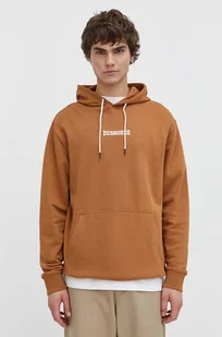 DC bluza męska kolor brązowy z kapturem z aplikacją ADYFT03390 - Bluzy męskie - miniaturka - grafika 1