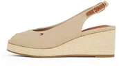 Espadryle damskie - TOMMY HILFIGER Espadryle damskie FLAGA MID WEDGE ESPAD SLINGBACK, BEŻOWY (chrzan), 35 UK, Beżowy chrzan, 38 EU - miniaturka - grafika 1