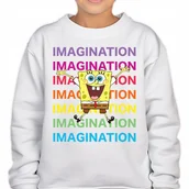 Bluzy dla dziewczynek - Bluza Dziecięca Biała IMAGINATION SPONGEBOB Bajka Kreskówka - 104 cm Wzory - miniaturka - grafika 1