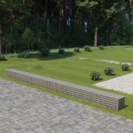 Ogrodzenia - vidaXL Ściana gabionowa z pokrywami, galwanizowana stal, 900x50x50 cm - miniaturka - grafika 1